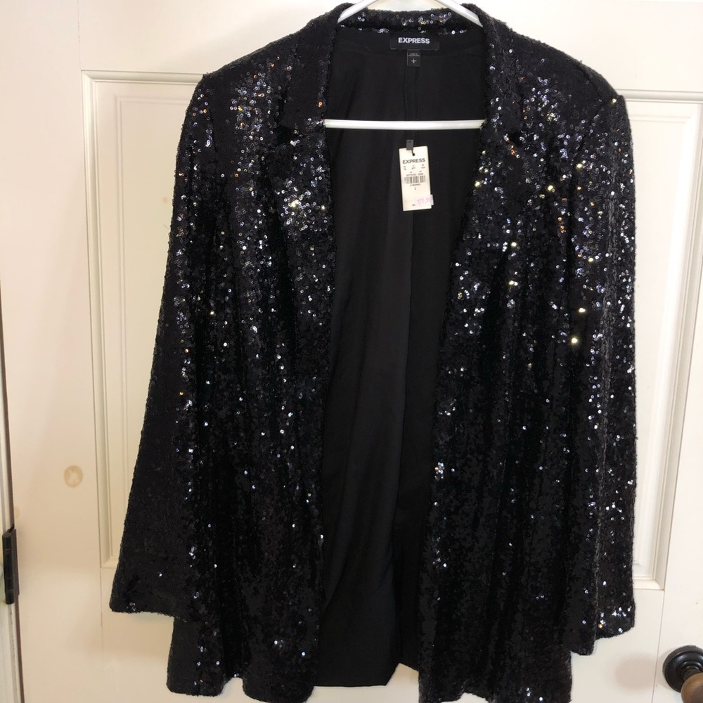 Black Express sequin blazer size large